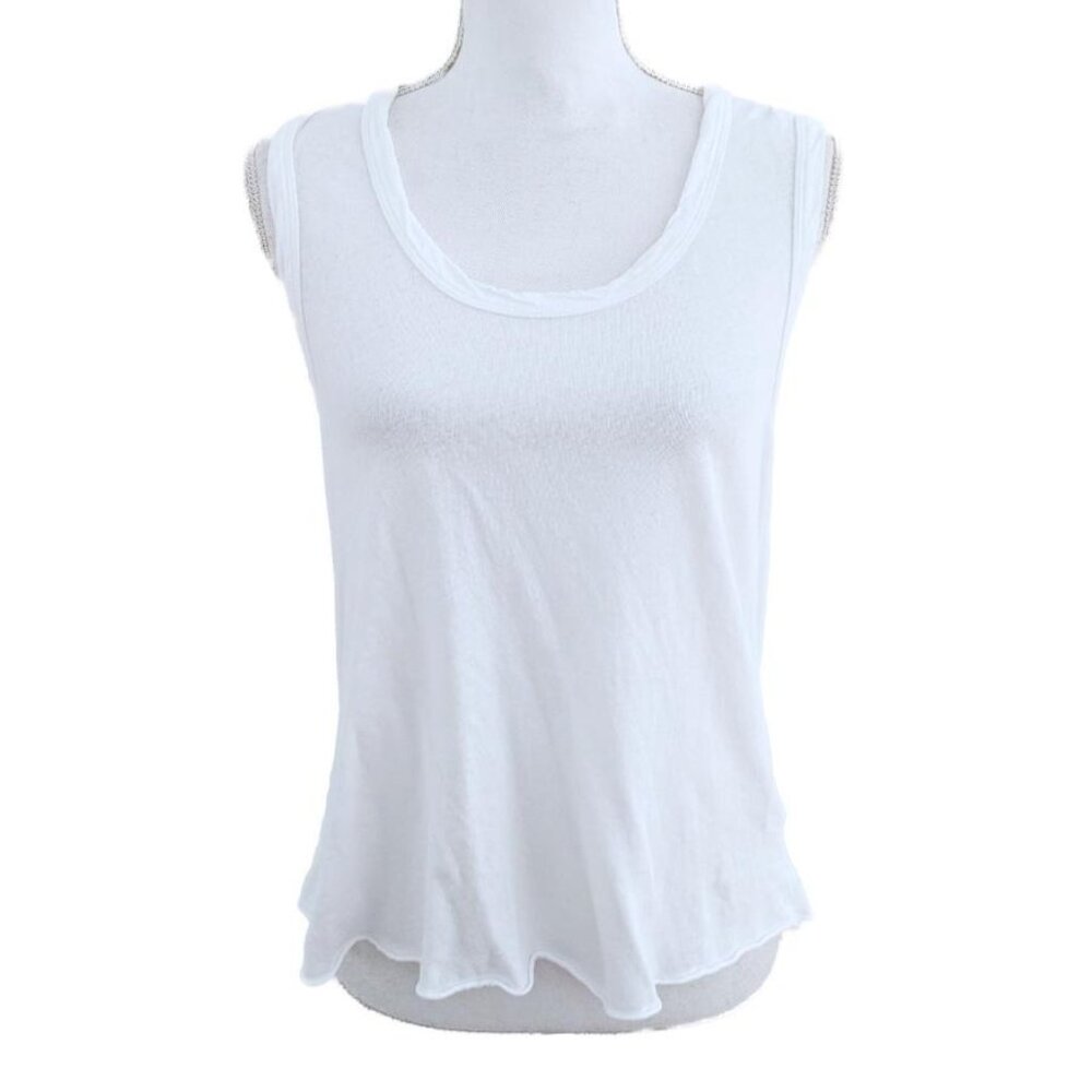 Frank & Eileen Tee Lab Classic White Sleeveless Distressed-Design T-Shirt